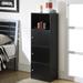 Ebern Designs Argonaut 3-Door Accent Cabinets Wood in Black | 46.75 H x 16.5 W x 12 D in | Wayfair 050F4927D41147D9A61A2B0C0F274D9F