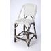 White and Chocolate Rattan Counter Stool - 41.25"H x 17"W x 18.5"D