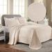 Superior Cotton Jacquard Matelassé Scalloped Geometric Fret Bedspread Set with Pillow Shams