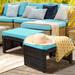 Gymax Set of 2 Rattan Ottoman Footrest Footstool Patio Furniture w/ - See Details