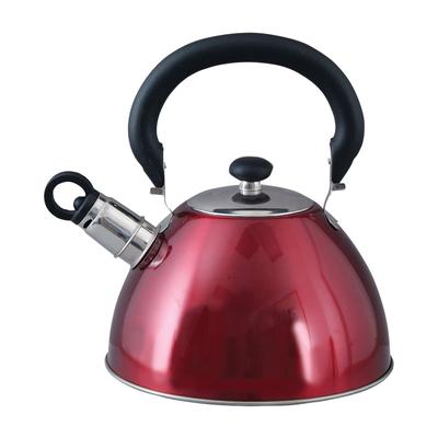 Red Stainless Steel Tea Coffee 1.8 Qt 1.7 Liter Whistling Kettle Tea Pot
