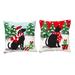 Glitzhome 14"L Hooked Dog Cat Christmas Pillow for Couch Sofa Bed Festival Home Office Decor