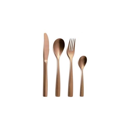 Comas 24 Teile Besteck Set Barcelona KUPFER Tafelbesteck Edelstahl 18/10 3mm PVD Beschichtung Luxus