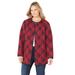 Plus Size Women's Reversible Quilted Jacket by Catherines in Plaid Black (Size 6X)