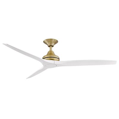 Virginia 3 Blade Indoor/Outdoor Ceiling Fan - Brushed Brass/White, 60