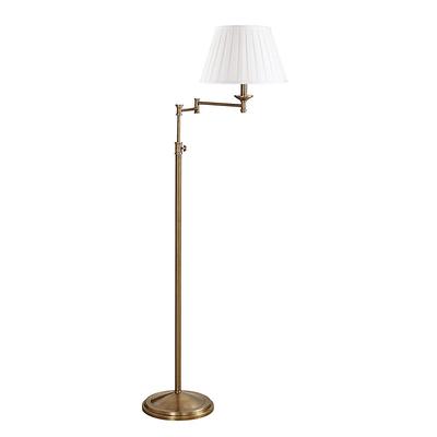 Welch Adjustable Floor Lamp - Box Pleat White - Ballard Designs