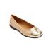 Wide Width Women's The Fay Slip On Flat by Comfortview in Gold (Size 7 1/2 W)