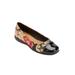 Wide Width Women's The Fay Flat by Comfortview in Floral Metallic (Size 7 W)