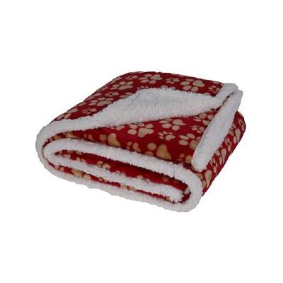 HappyCare Textiles Ultra Soft Flannel Cat & Dog Blanket, Red