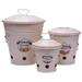 Gracie Oaks Allamuchy Enameled Kitchen Canister Set Metal in White | 13 H x 12.5 W x 12.5 D in | Wayfair 7A72418C770E4E36A445DFAD1D7D91E4