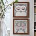 Redwood Rover Owl - 2 Piece Picture Frame Painting Set on Canvas Metal in Blue/Green/Indigo | 20 H x 40 W x 1.5 D in | Wayfair