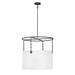 Tribeca 6-Light Large Drum Black Chandelier