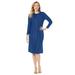 Plus Size Women's Cable Sweater Dress by Jessica London in Twilight Blue (Size 22/24)