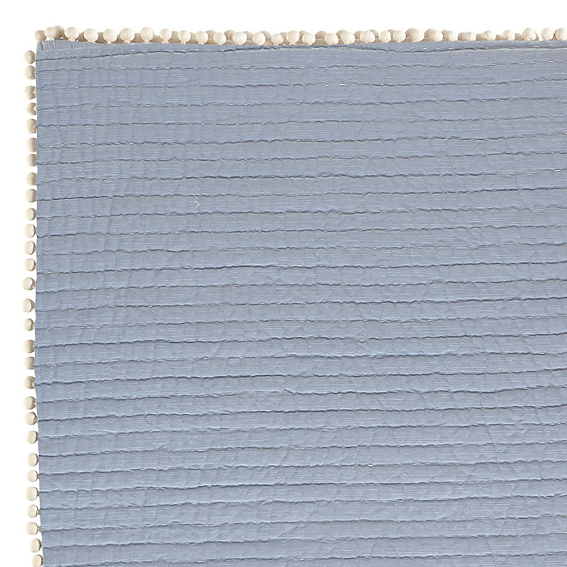 Audree Pom Pom Quilt - Cornflower, King - Ballard Designs