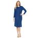 Plus Size Women's Cable Sweater Dress by Jessica London in Twilight Blue (Size 30/32)