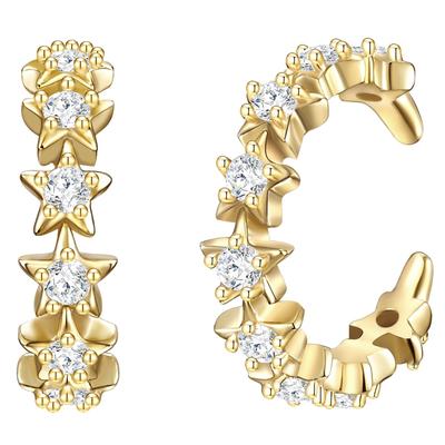 Glanzstücke München Ohrklemme Sterne Sterling Silber Zirkonia in Gelbgold 11,1 mm Damen Image