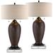 Cody Hammered Oiled Bronze Table Lamps With 8" Square Risers