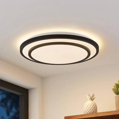 LED Deckenlampe Essina Lindby, dimmbar, schwarz, für Wohn- / Esszimmer, Metall, Modern, LED Deckenleuchte Image