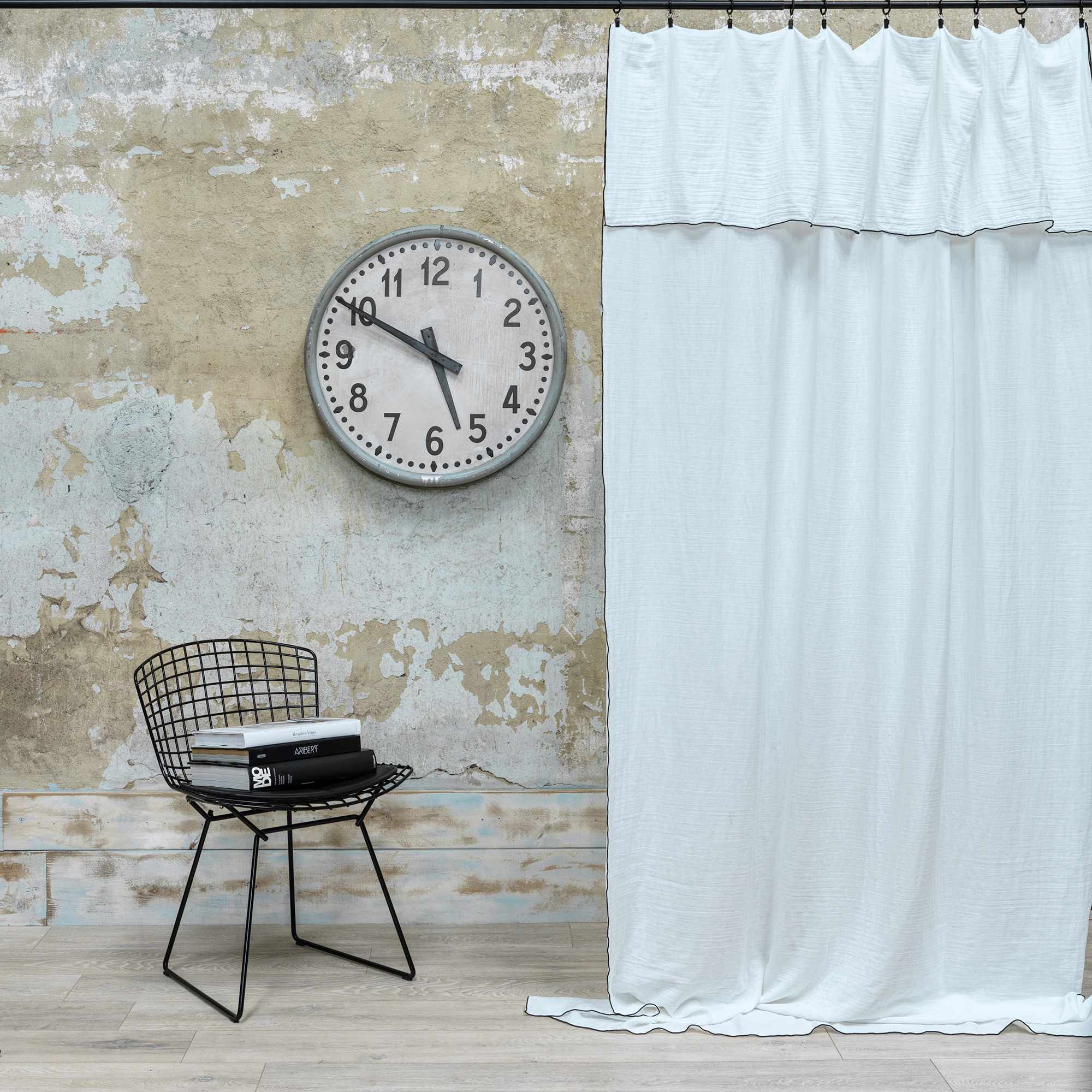 Rideau gaze de coton bourdon noir 140X270 CM