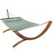 Sunnydaze Wooden Curved Arc Hammock & Hammock Stand, 12 Feet Long, 400 Pound Capacity