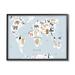 Stupell Industries Children's Animal World Map Playful Illustration Light Blue - Graphic Art Wood in Brown | 24 H x 30 W x 1.5 D in | Wayfair