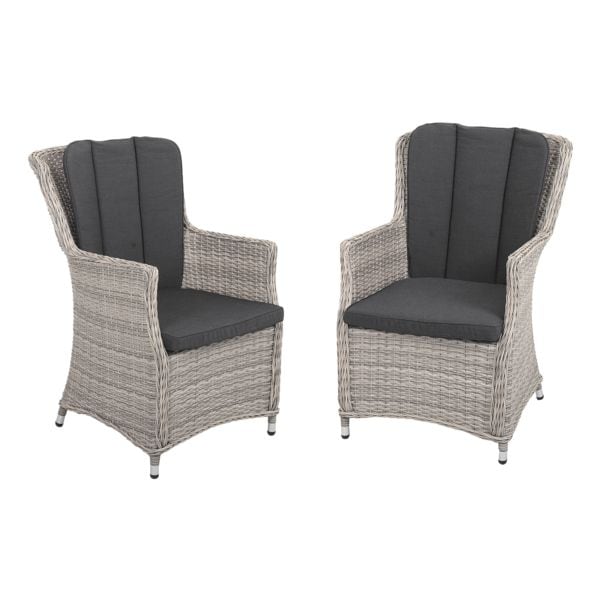 Garden Pleasure 2-tlg. Gartensessel-Set »Dijon« grau, 62x93 cm