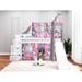 Zoomie Kids Johannes Solid Wood Twin Low Loft Bed w/ 3 Drawer Stairway Slide Tent & Tower in Pink/White | 87.5 H x 84.75 W x 98 D in | Wayfair