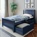 Boling Twin 2 Drawer Solid Wood Platform Bed by Harriet Bee kids Wood in Blue | 42.5 H x 36.75 W x 80 D in | Wayfair