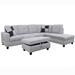 Gray/Brown Sectional - Wade Logan® Benn 103.5" Wide Microfiber/Microsuede Sofa & Chaise w/ Ottoman | 35 H x 103.5 W x 74.5 D in | Wayfair