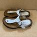 American Eagle Outfitters Shoes | American Eagle Cork Bed Thong Sandals Size 6 | Color: Tan/White | Size: 6