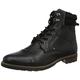 Thomas Crick Men's 'Hardy' Ankle Derby Leather Zip and Padded Collar Boots, Fashionable, Trendy, Comfortable, Perfect for Walking, Trendy Leather boots (Black/Wood)