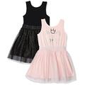 Spotted Zebra Knit Sleeveless Tutu Dresses, 2-Pack Kitty/Black Sparkle, 8 Years