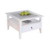 Table Basse en Pin Massif 'Abigael' 75cm Blanc