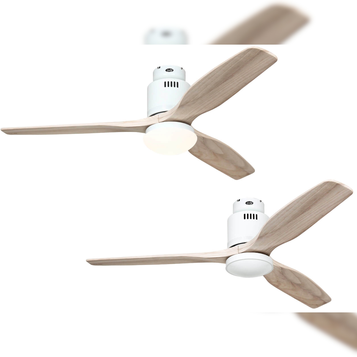 AERODYNAMIX ECO 132, Ventilator mit Licht Weiß und helles Holz, CasaFan Image