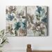 Winston Porter Topaz Garden I - 2 Piece Wrapped Canvas Painting Set Canvas, Solid Wood in Black/Blue/Gray | 48 H x 64 W x 1 D in | Wayfair