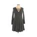 Iz Byer Casual Dress - Sweater Dress: Green Marled Dresses - Women's Size Small