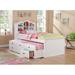 Brambleton Twin 3 Drawer Platform Bed w/ Bookcase by Harriet Bee, Wood in White | 53 H x 44 W x 89 D in | Wayfair C3931A8929354056A02E88DA922127F4