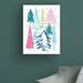 The Holiday Aisle® Merry Christmastime Trees Bright by Michael Mullan - Wrapped Canvas Painting Metal in Blue/Green/Pink | Wayfair