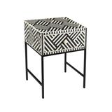 The Curated Nomad Kasitor 1-drawer Bone Inlay Side Table