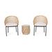 Arias Outdoor Wicker 3 Piece Chat Set with Side Table by Christopher Knight Home