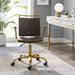 Fuse Webbed Back Faux Leather and Gold Metal Adjustable Office Chair