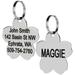 Personalized Stainless Steel Flower Pet ID Tag with Engravement on both sides for Dogs and Cats, Small, Silver