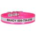 Reflective Waterproof and Ordor-Proof Pink Dog Collars with Personalized Engraving, Medium