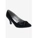 Wide Width Women's Charm Stud Kitten Heel Pump by Bellini in Black Velvet (Size 12 W)