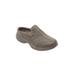 Wide Width Women's The Leather Traveltime Slip On Mule by Easy Spirit in Grey (Size 9 W)