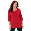 Plus Size Women's Suprema® Double-Ring Tee by Catherines in Classic Red (Size 1X)