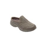 Extra Wide Width Women's The Leather Traveltime Slip On Mule by Easy Spirit in Grey (Size 8 WW)