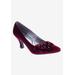 Women's Charm Stud Kitten Heel Pump by Bellini in Wine Velvet (Size 8 1/2 M)