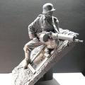 Risjc 1/16 resin figure soldier model, WWII soldier 29th division infantry with scene gk model kit //N8750(Unassembled and unpainted)