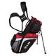 Ram Golf Hybrid Stand/Trolley Golf Bag with 14 Way Divider, Black/Red